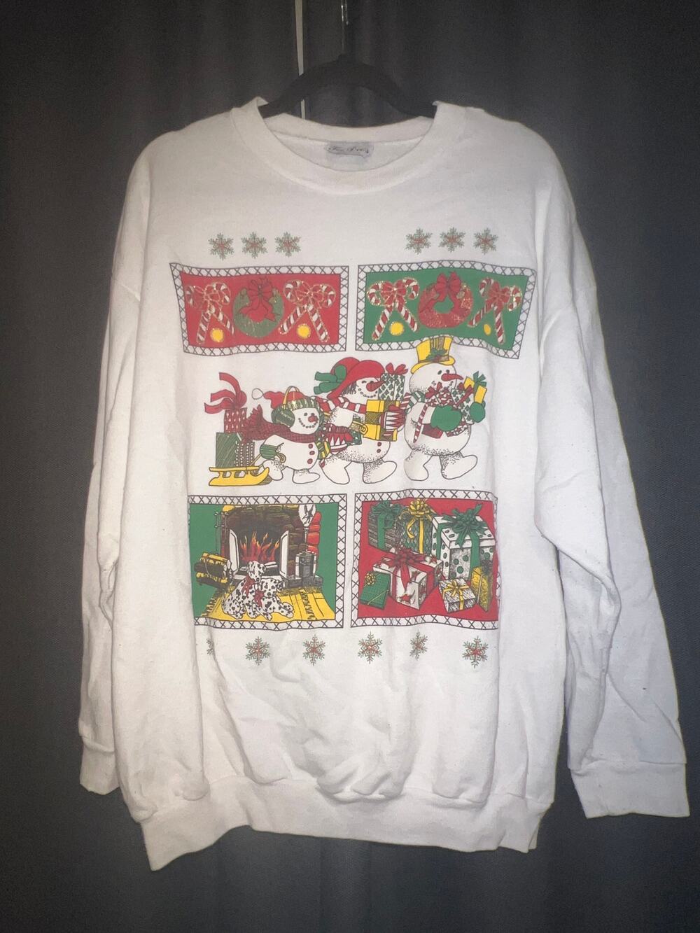 Ugly Christmas Sweater Xmas Sweatshirt Crewneck Size Large Vintage